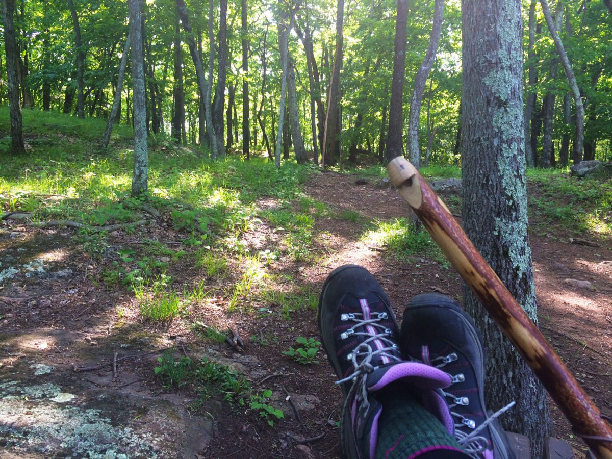 hiker taking a break on mootry point