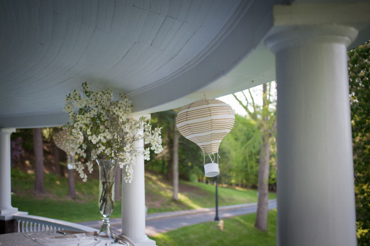 Paper Lanterns decorate the Veranda