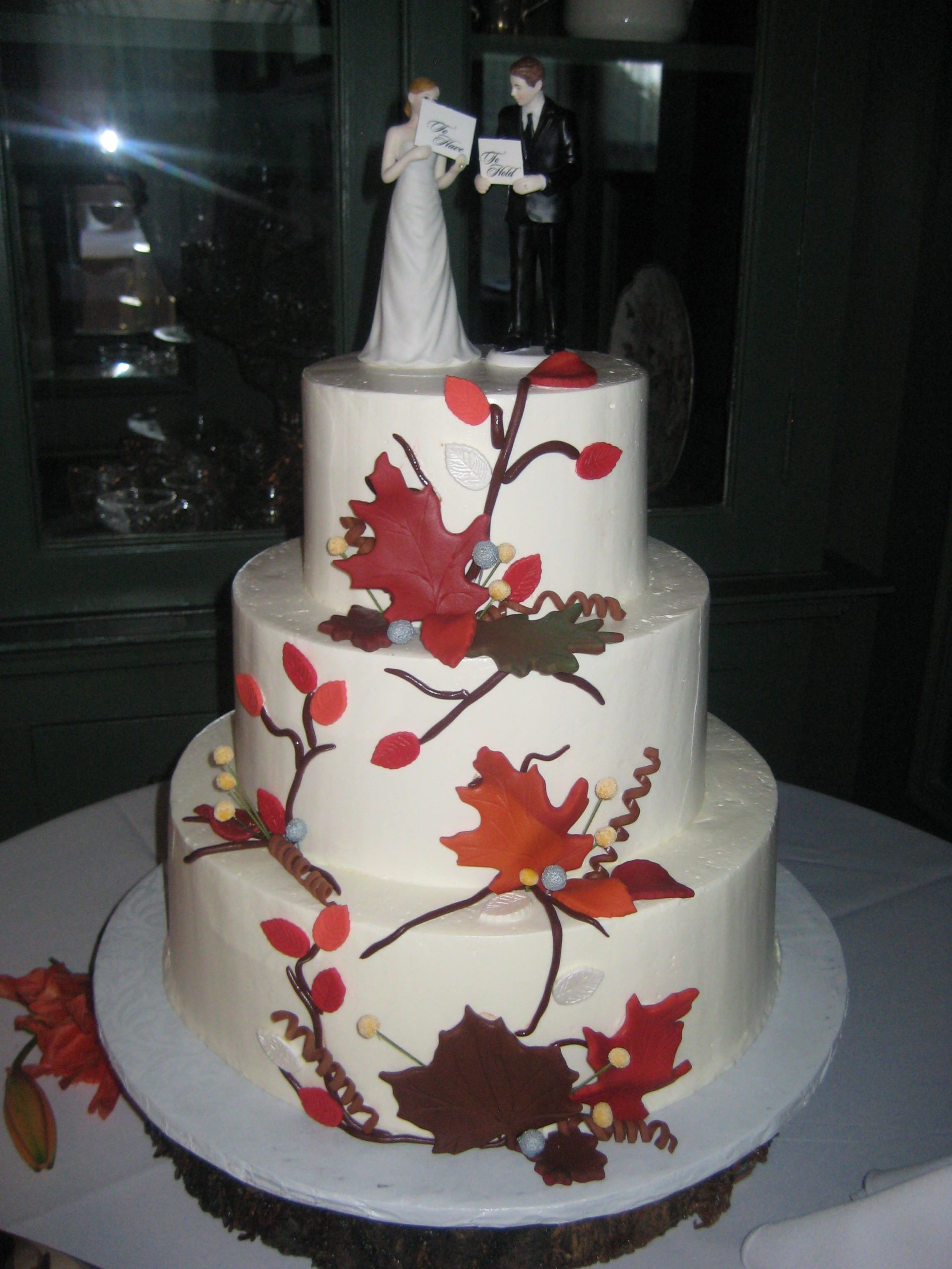 3 tier with fondant foliage